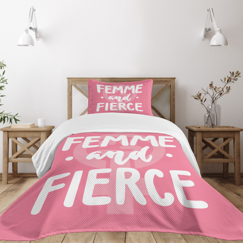 Femme and Fierce Words Bedspread Set