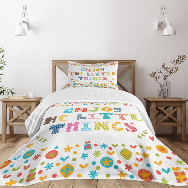 Ornate Colorful Letters Bedspread Set