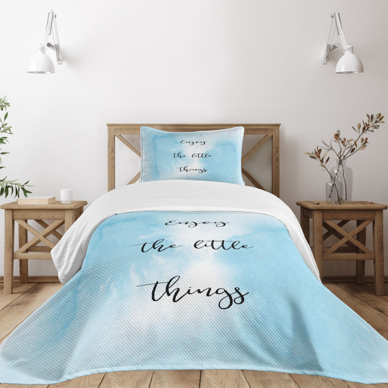 Watercolor Ombre Design Bedspread Set