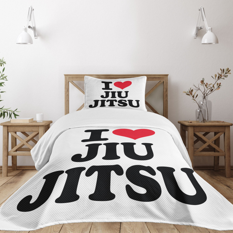 I Love Typography Bedspread Set