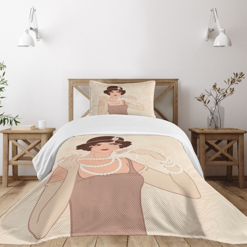Brunette Flapper Bedspread Set