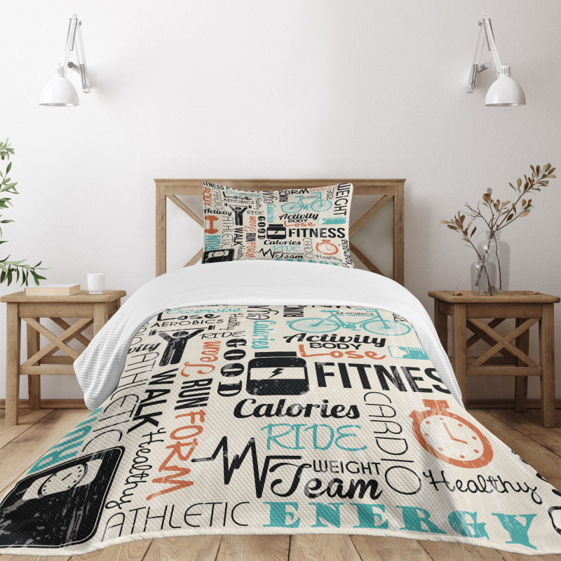 Healthy Life and Sports Bedspread Set