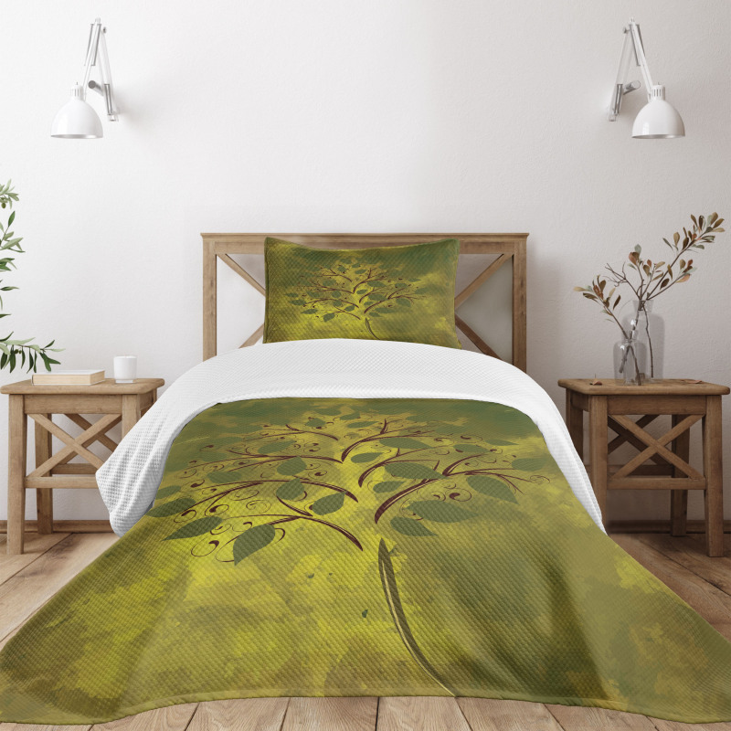 Tiny Tree with Lobed Leaf Bedspread Set