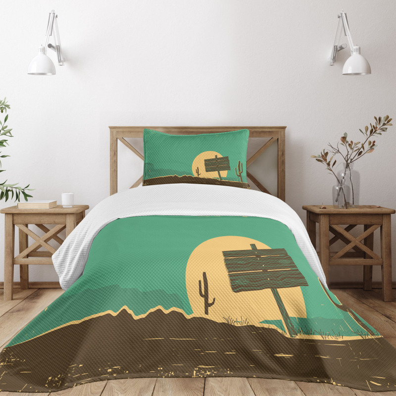 Grungy Desert Landscape Bedspread Set