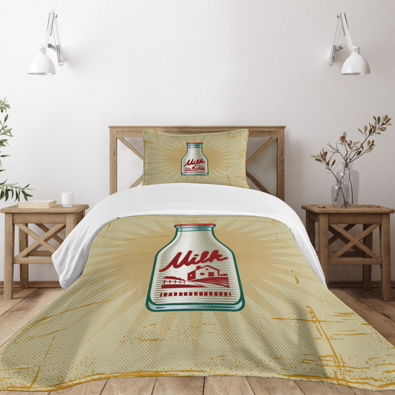 Retro Milk Bottle Bedspread Set