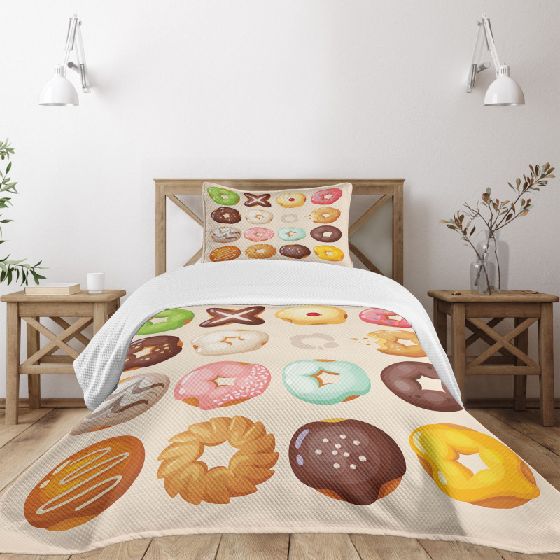 Delicious Glazed Pastries Bedspread Set