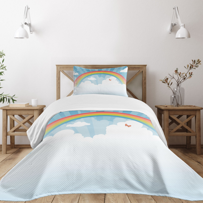 Colorful Rainbow Arc Bedspread Set