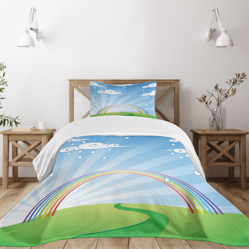 Sun Beams Behind a Hill Bedspread Set