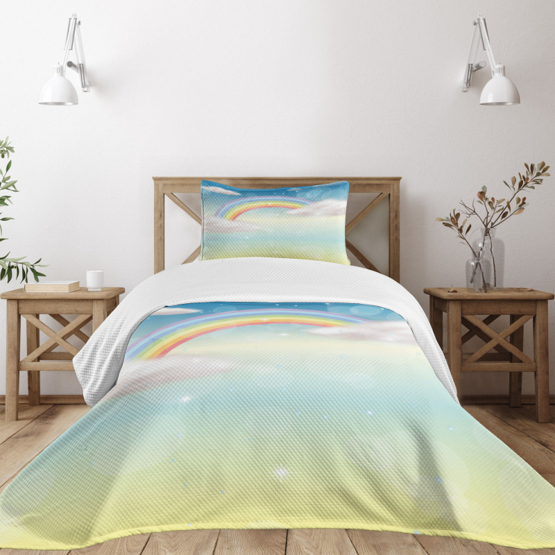 Semi Circle Style Rainbow Bedspread Set