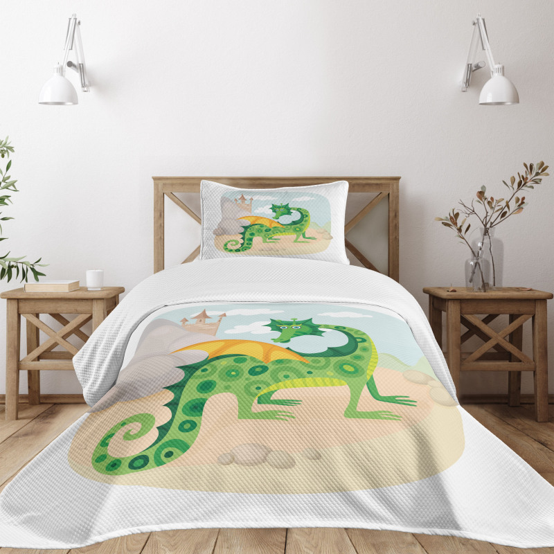 Goofy Dragon Bedspread Set