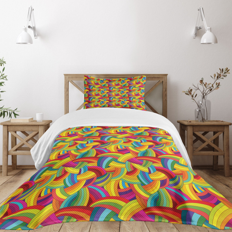 Colorful Rainbow Bedspread Set
