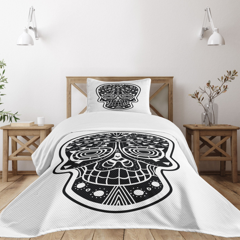 Tribal Style Skull Bedspread Set