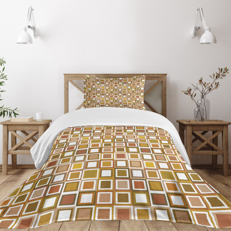 Square Shape Pattern Bedspread Set