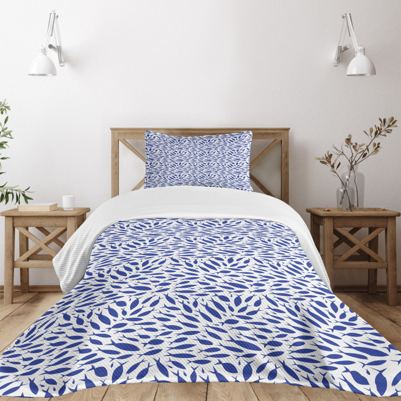 Nautical Life Illustration Bedspread Set