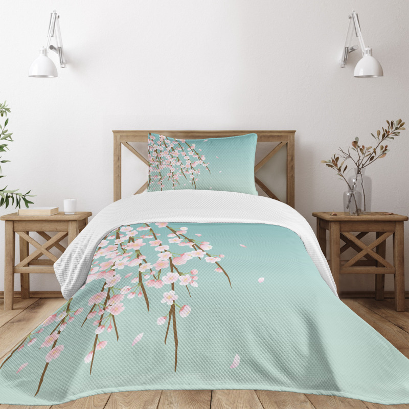 Cherry Blossom Buds Bedspread Set