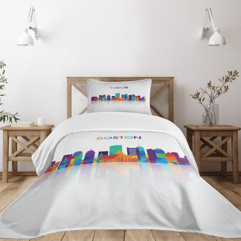 City Skyline Silhouette Bedspread Set