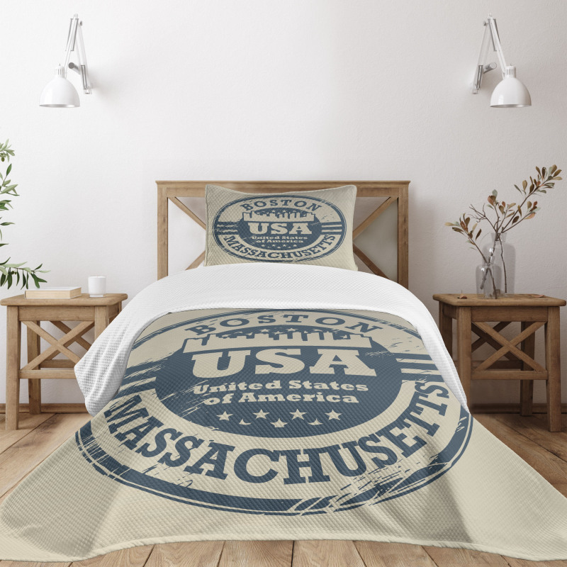 Passport Stamp Design Bedspread Set