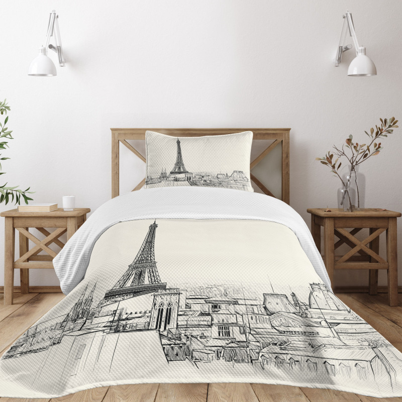 Paris over Roofs House Bedspread Set