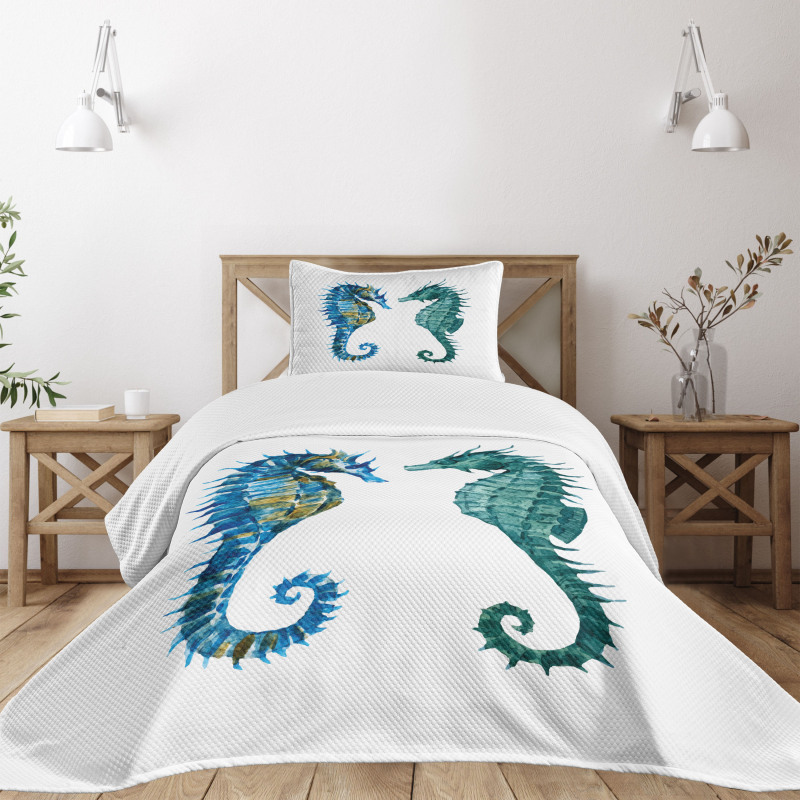 Retro Watercolor Art Bedspread Set