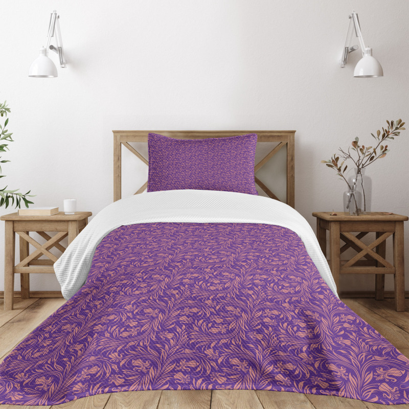 Flowers Leaves Rococo Bedspread Set