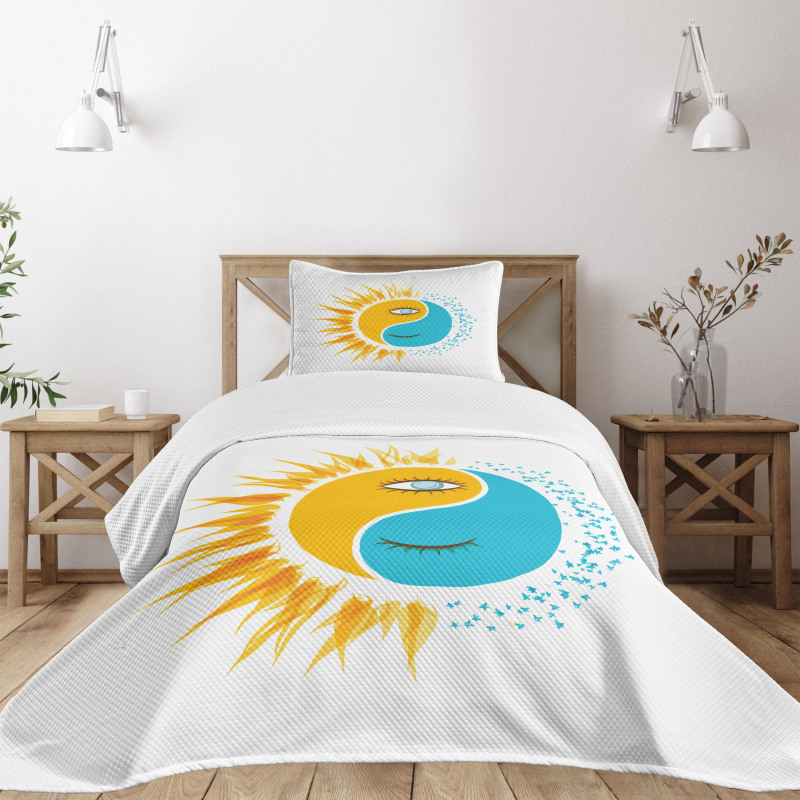 Day and Night Sun Moon Bedspread Set