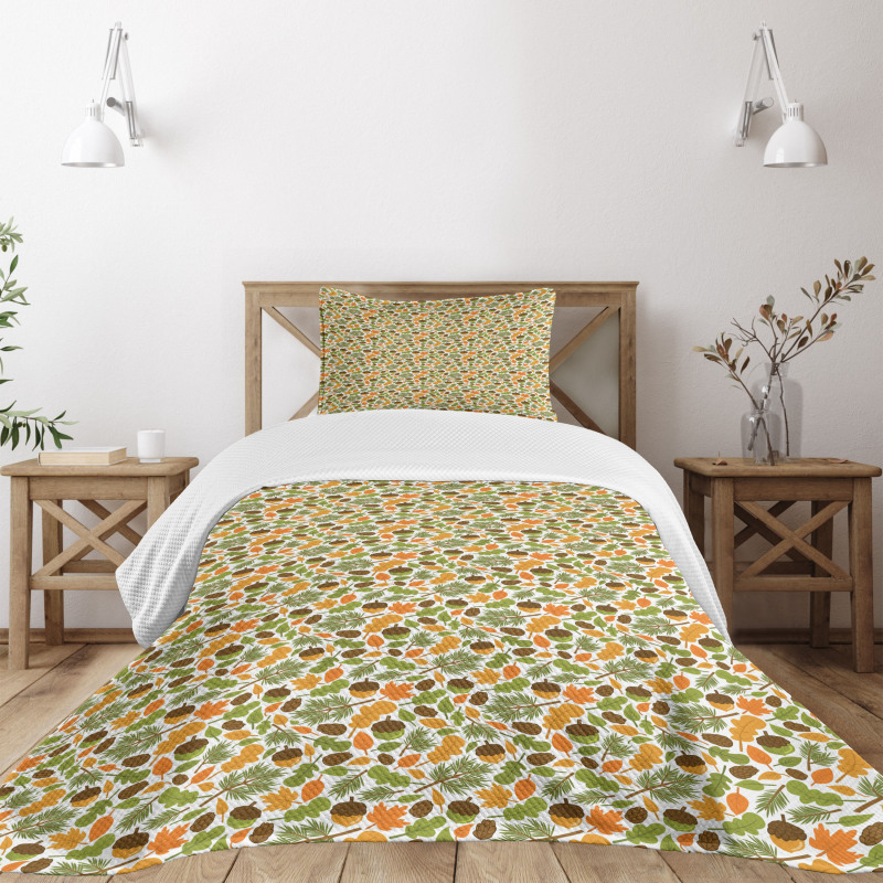 Maple Leaf and Fir Branch Bedspread Set