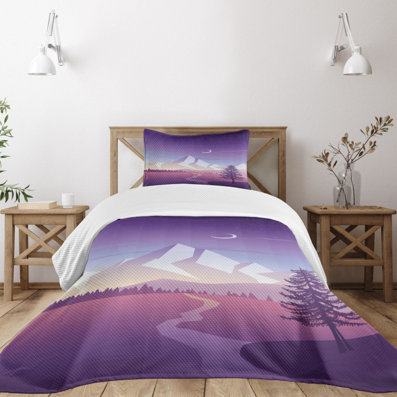 Mountain Scenery Bedspread Set