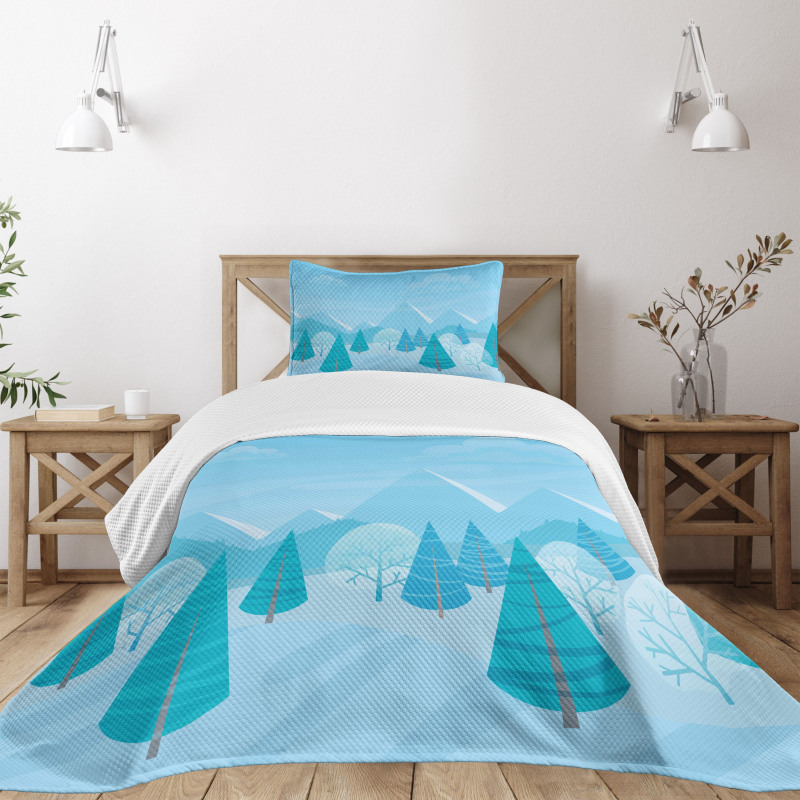Christmas Pines Alps Bedspread Set