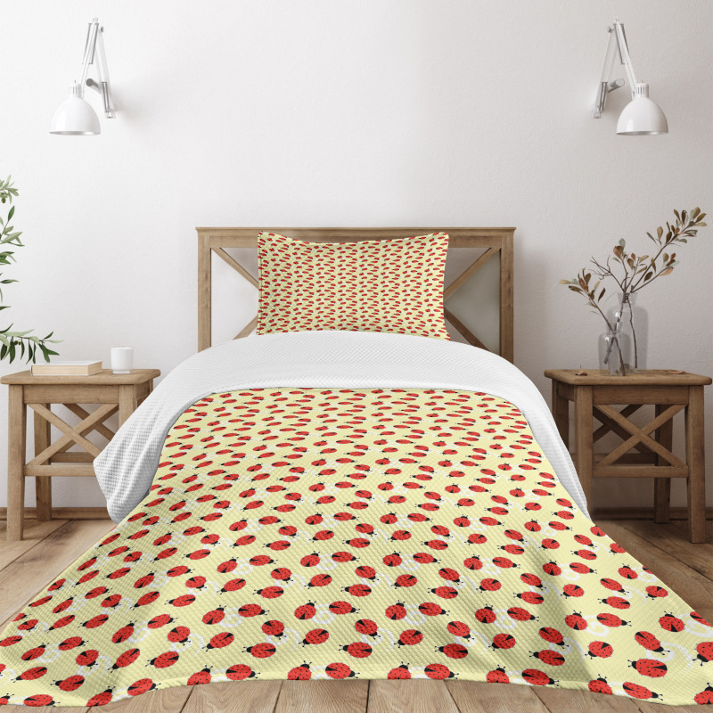 Ladybugs and Swirls Bedspread Set