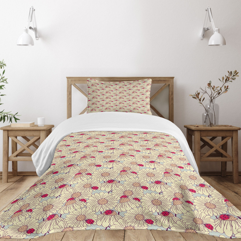 Spring Season Bugs Bedspread Set