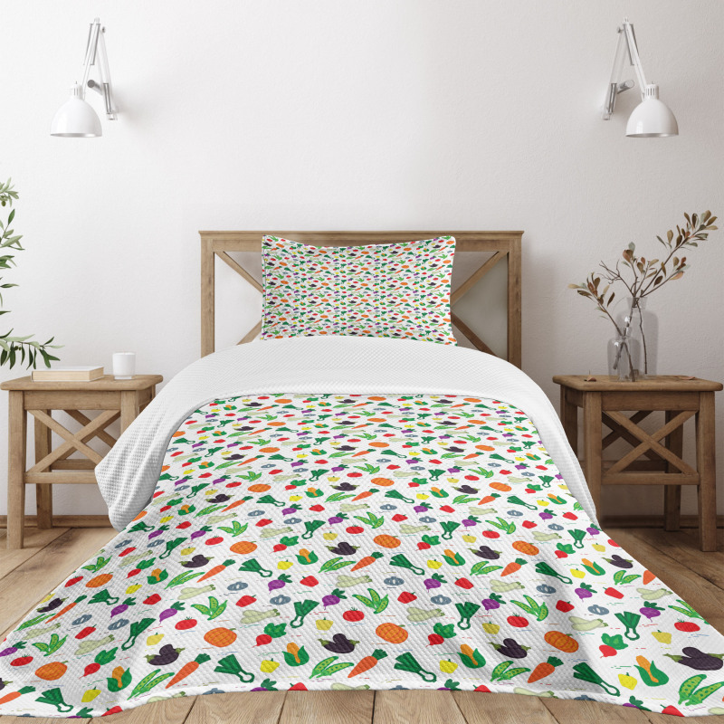 Zucchini Peppers Bedspread Set