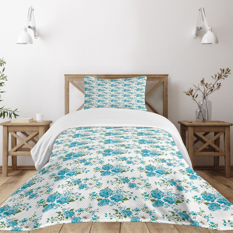 Daisy and Roses Flower Bedspread Set