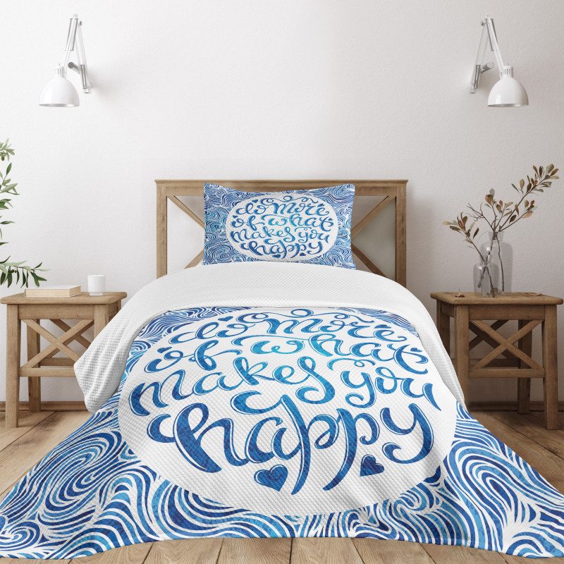 Words and Waves Bedspread Set