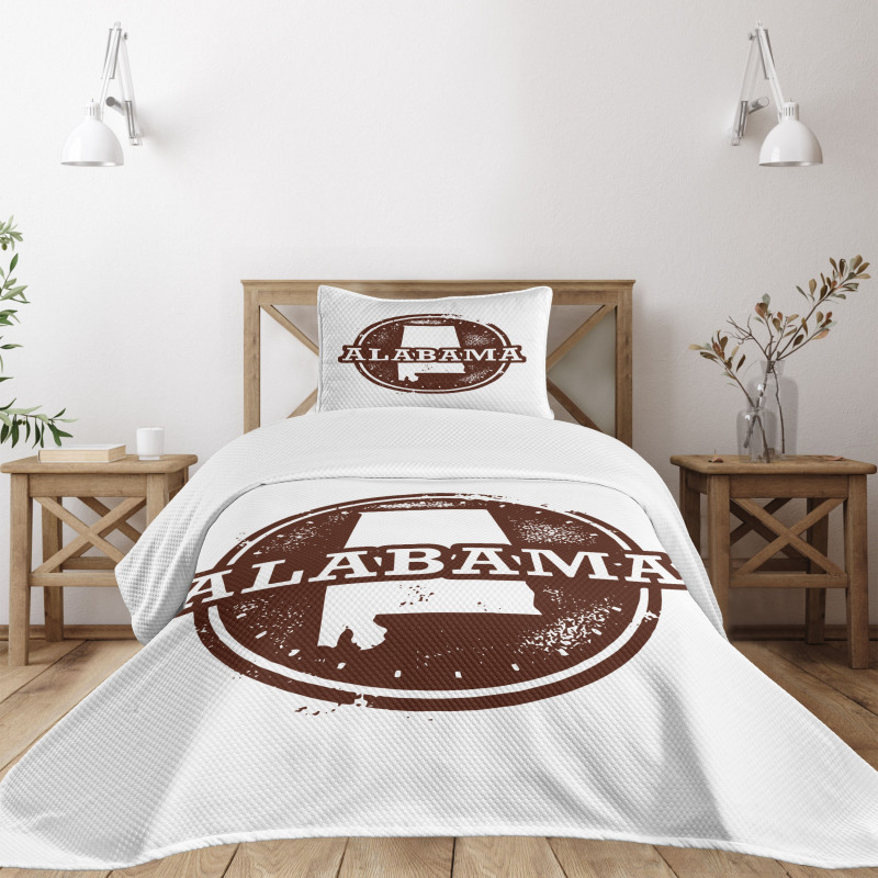 Vintage Style Map Image Bedspread Set