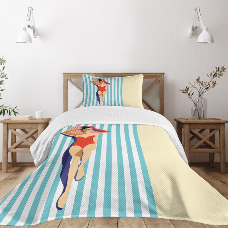 Sunbathing Beach Bedspread Set