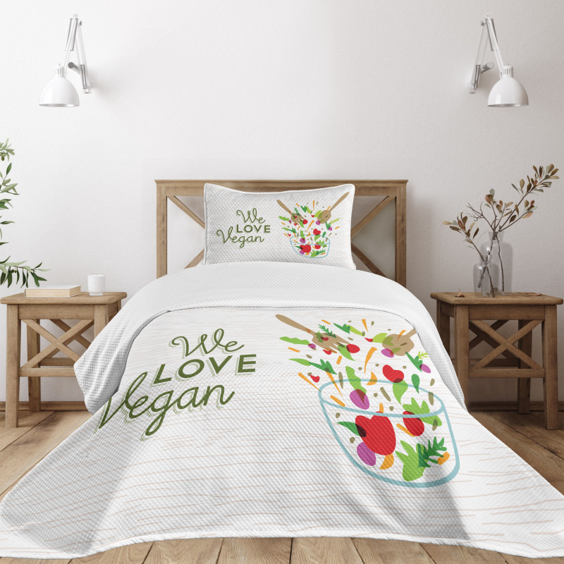 We Love Vegan Food Salad Bedspread Set