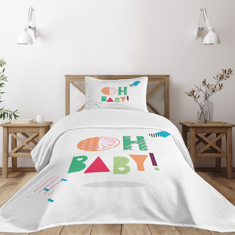 Flat Art Geometric Bedspread Set