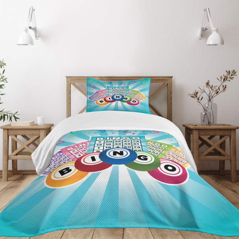 Colorful Cards Balls Bedspread Set