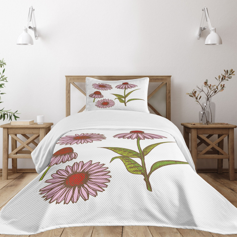 Coneflower Herbs Bedspread Set