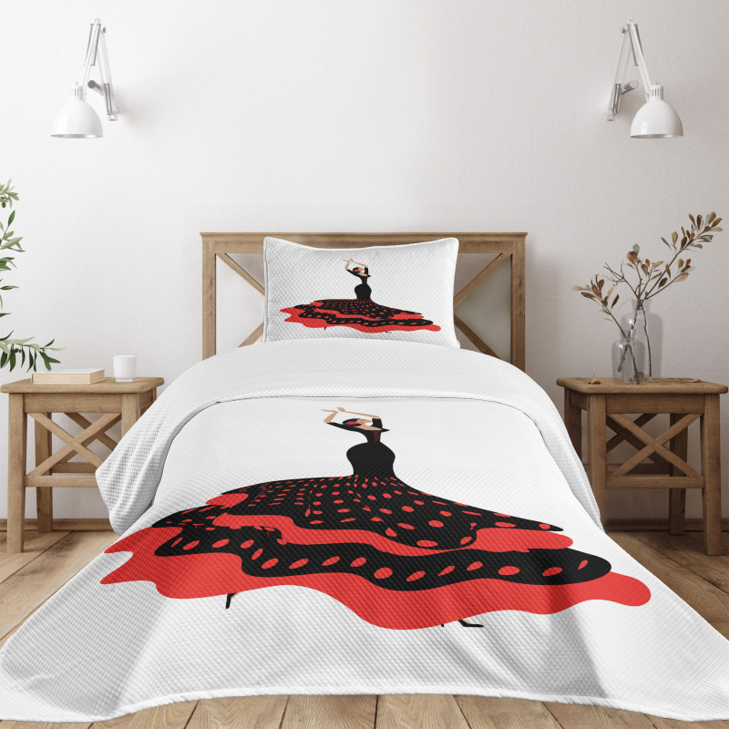 Flamenco Woman Folkloric Bedspread Set