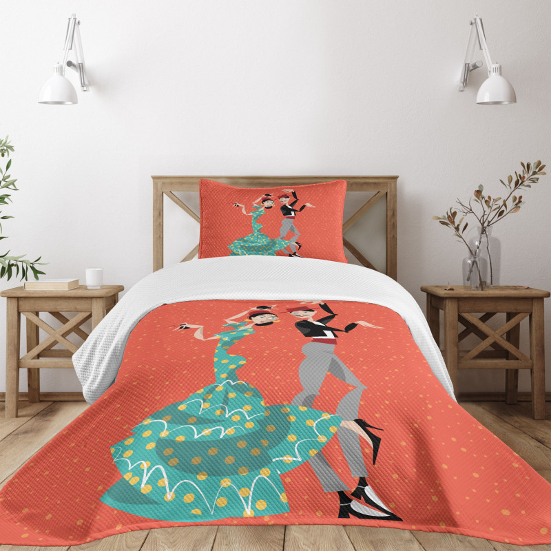 Flamenco Dancers Couple Bedspread Set