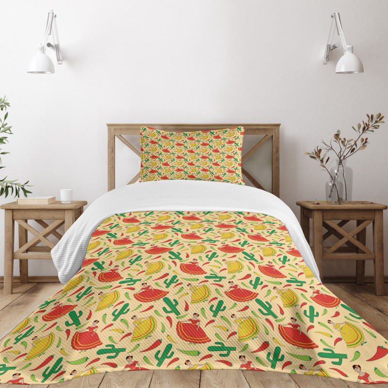 Dancing Mexican Woman Bedspread Set