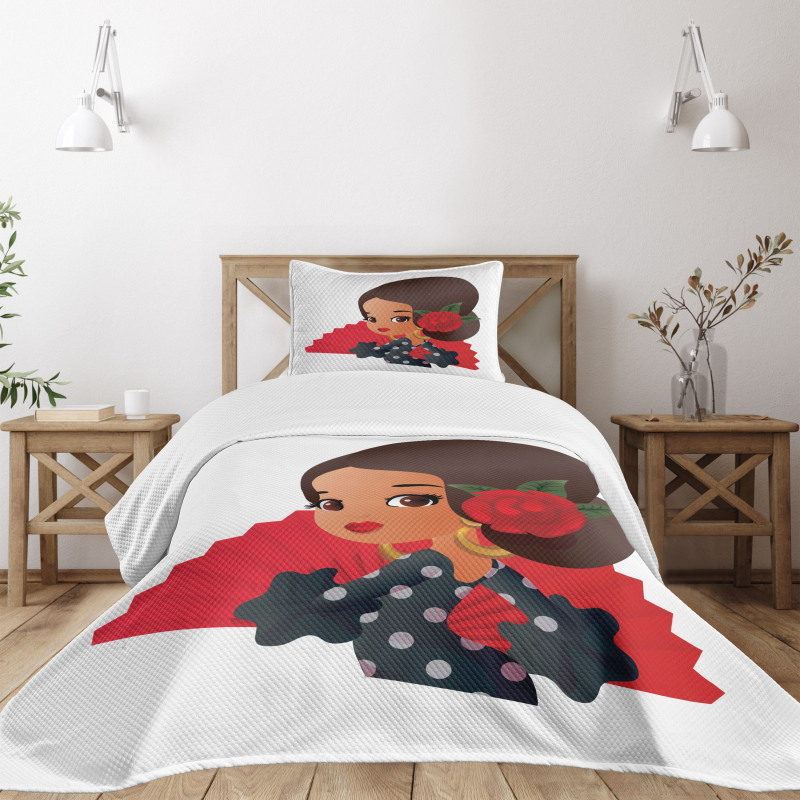 Chibi Flamenco Costume Bedspread Set