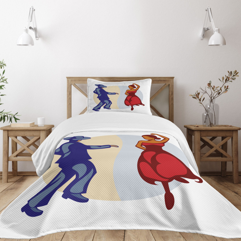 Funky Dancer Couple Bedspread Set