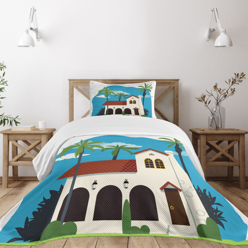 Cottage House Palms Bedspread Set