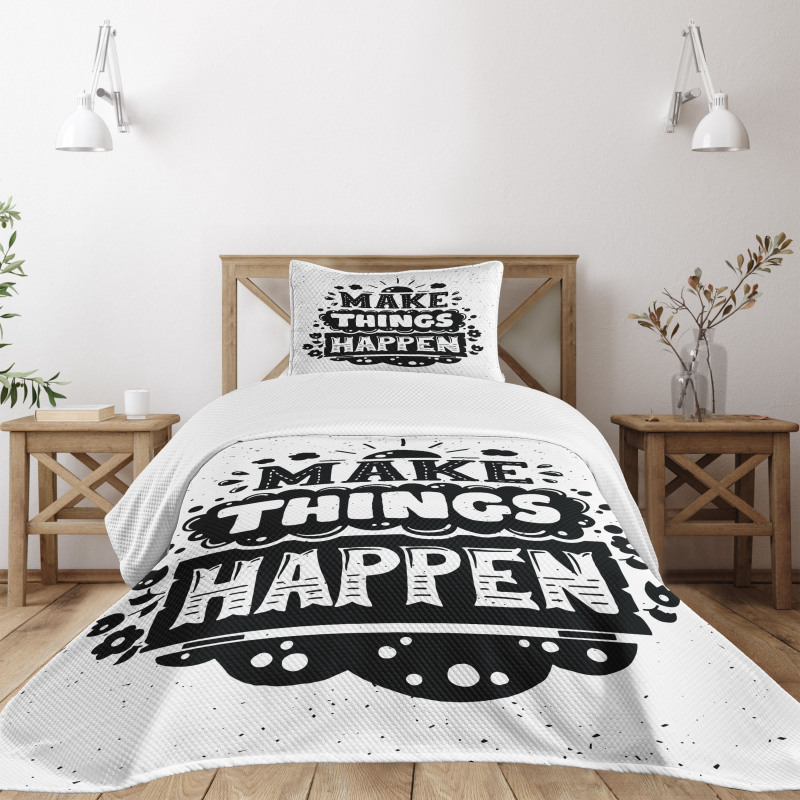 Hipster Phrase Bedspread Set