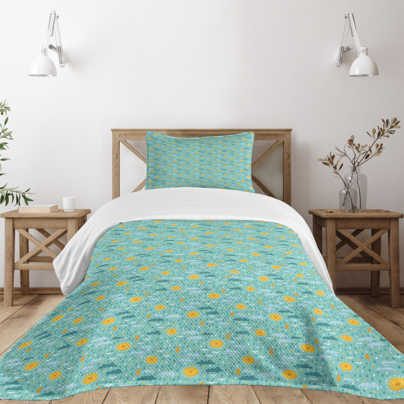 Sun Rain Thunder Bolts Bedspread Set