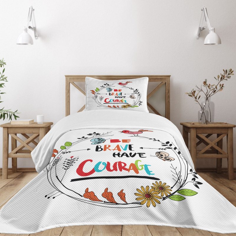 Motivational Style Lettering Bedspread Set