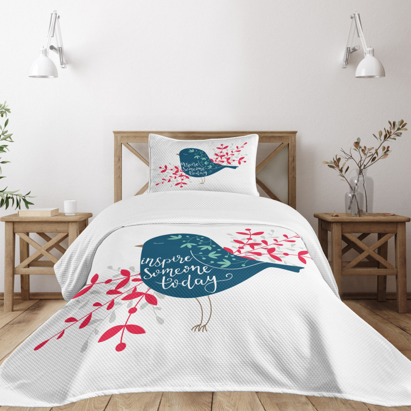 Sparrow with Foliage Bedspread Set