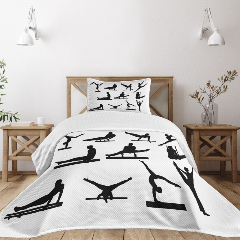 Athlete Silhouettes Bedspread Set